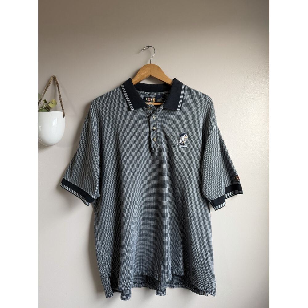 Vintage Disney Grumpy Golf Polo Shirt Men’s XL Gray Embroidered 90s Style